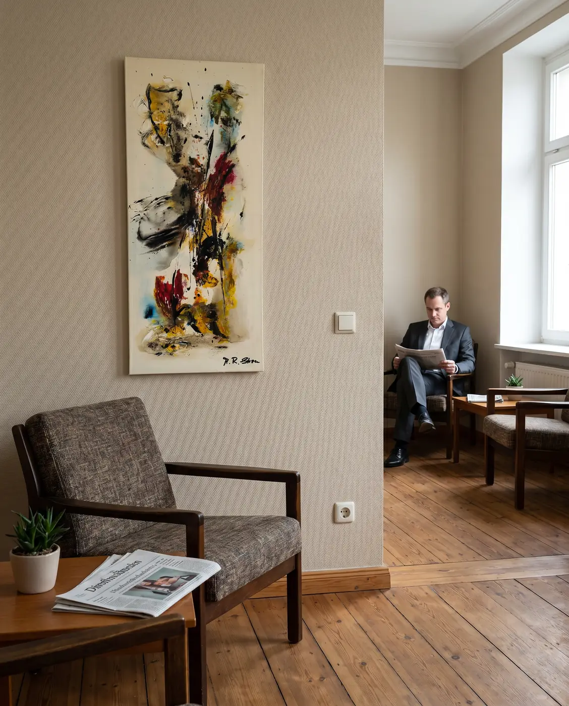 Originalgemälde von A.R. Stern in einem Behandlungsraum