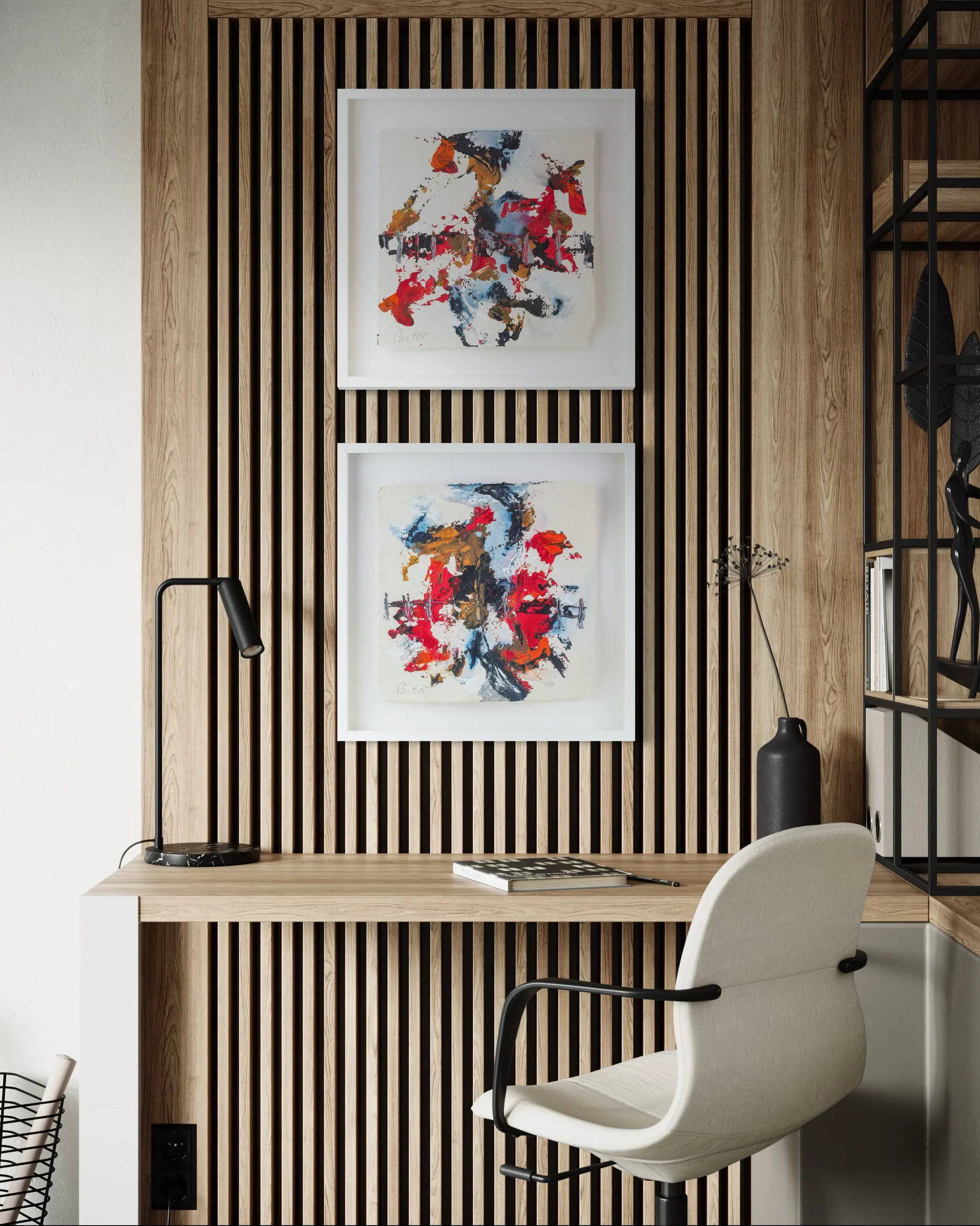 Abstrakte Kunst von H. Pastor im Heimbüro