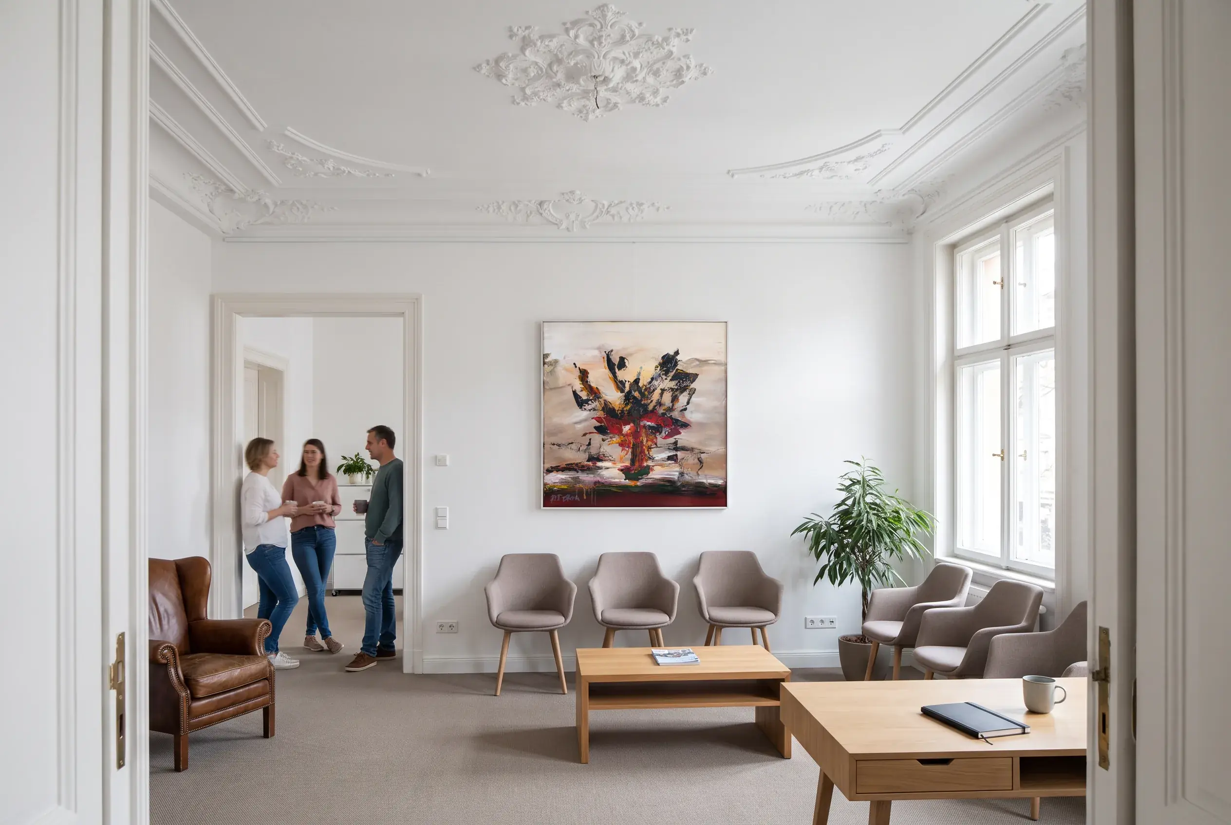 Wandbild von A.R. Stern im Mitarbeiterbüro