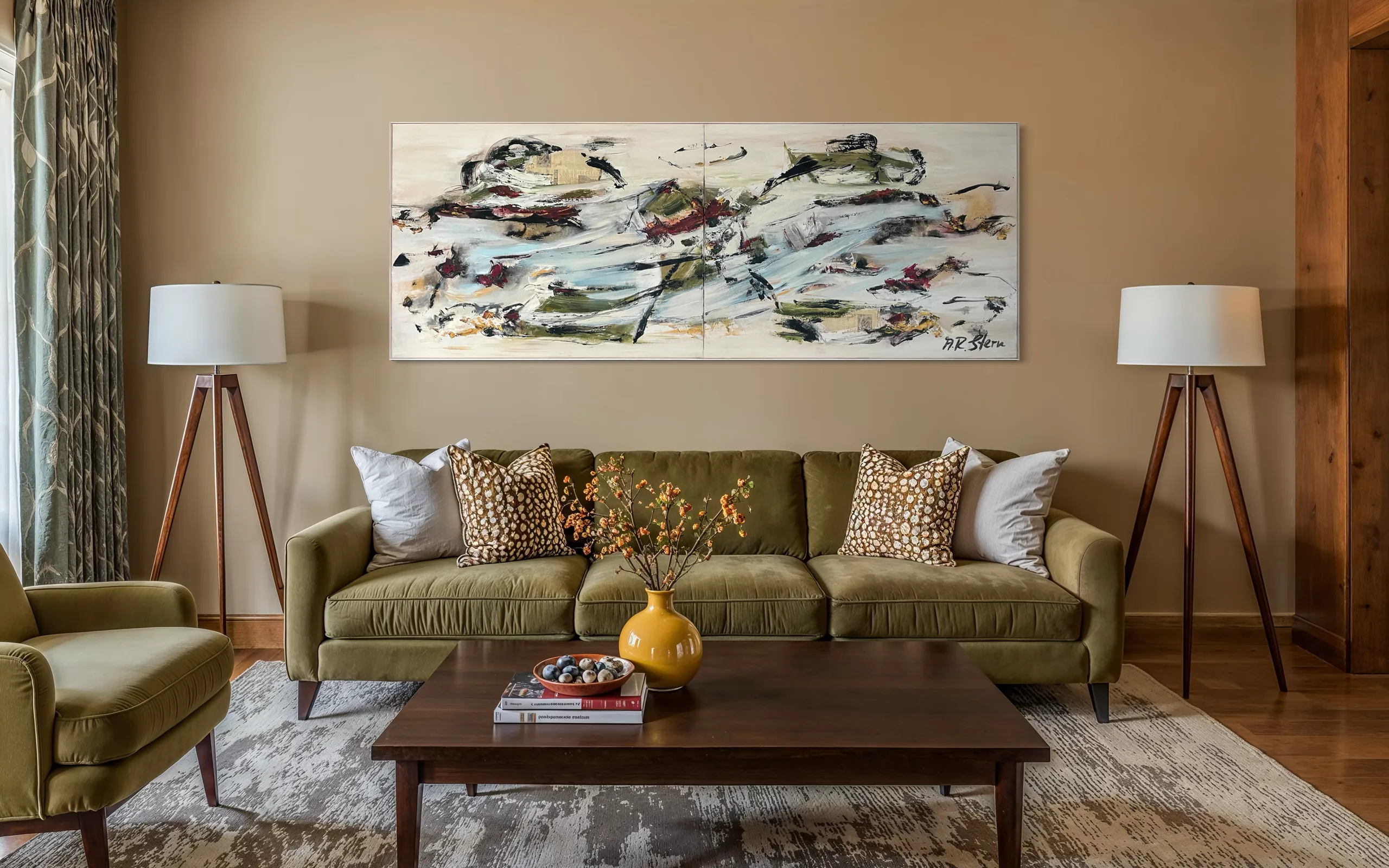 Wandbild von A.R. Stern im Wohnzimmer